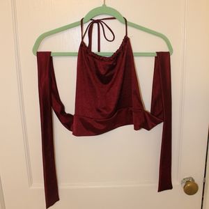 Red Halter Crop Top